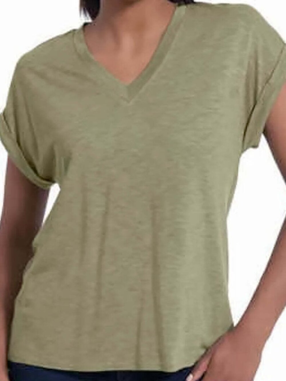 Jessica Simpson Womens V-Neck Soft Jersey Knit Top